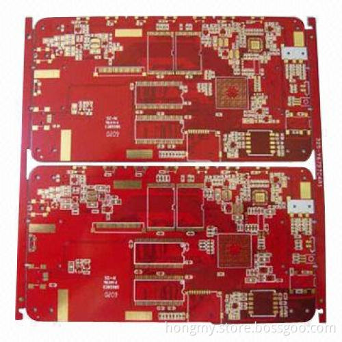 Multilayer PCB Board with Red Solder Mask, BGA & ICs